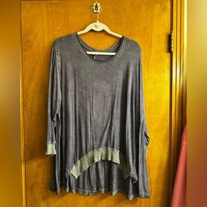 Stylish Blue Long Sleeve Women's Top